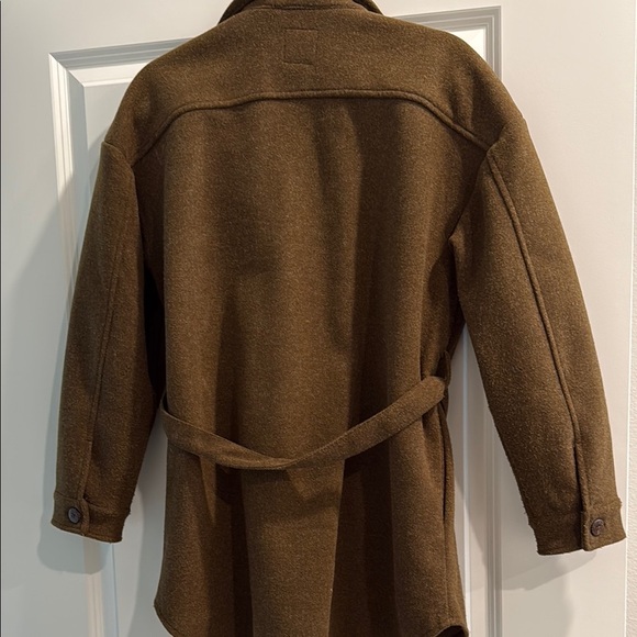 OAT  New York Women's Brown Belted Shacket Jacket sz m - Picture 4 of 5